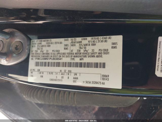 2023 FORD ESCAPE 1FMCU0MN1PUB38541 Photo 8