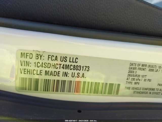 2021 DODGE DURANGO 1C4SDHCT4MC803173 Photo 8