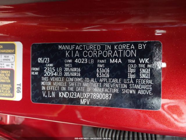 KNDJ23AUXP7890087 KIA SOUL LX