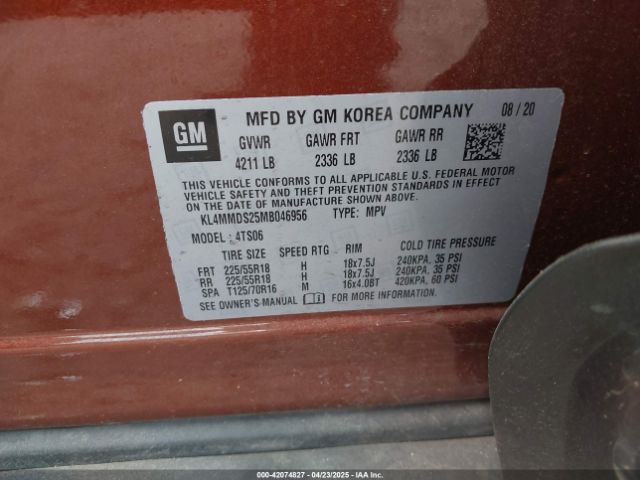 KL4MMDS25MB046956 Buick Encore Gx Fwd Select