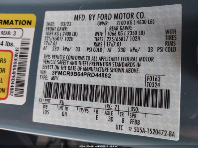 3FMCR9B64PRD44882 Ford Bronco Sport Big Bend