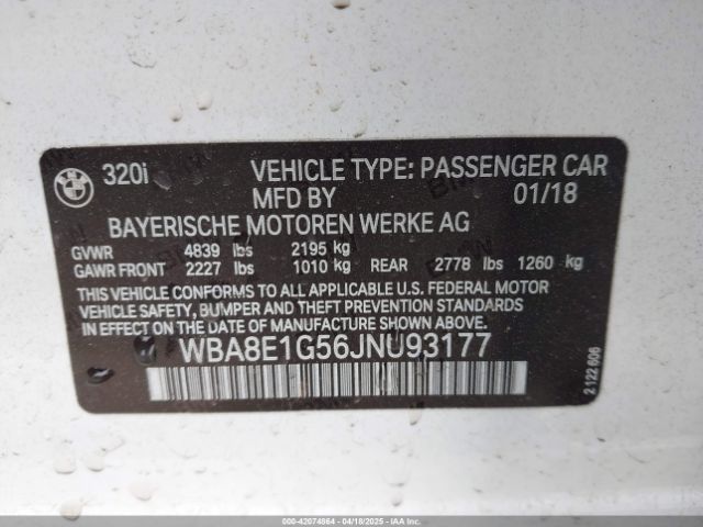 2018 BMW 320I WBA8E1G56JNU93177 Photo 8