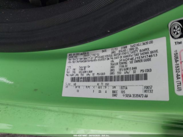 3FADP4EJ1EM174613 Ford FIESTA SE