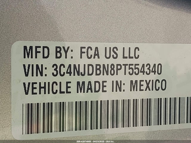 3C4NJDBN8PT554340 Jeep Compass Latitude 4x4