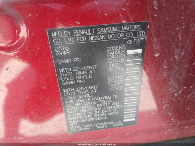 KNMAT2MT2FP580315 Nissan ROGUE SV