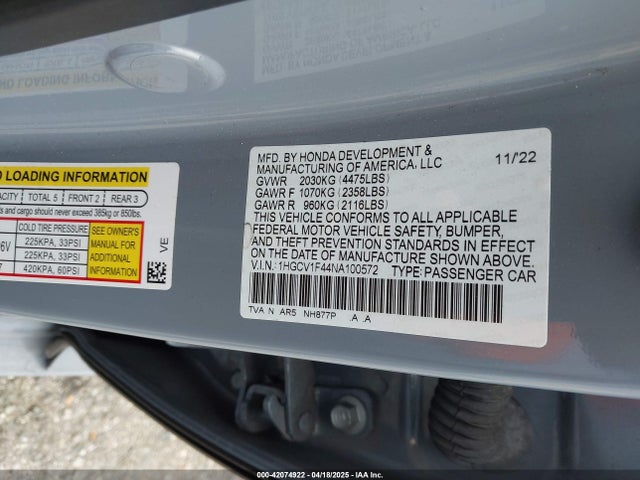 1HGCV1F44NA100572 Honda Accord Sport Special Edition