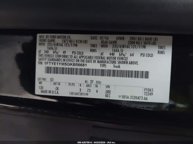 1FTYE1YM5GKB56681 Ford Transit-150