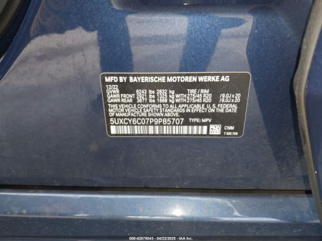 5UXCY6C07P9P85707 BMW X6 Xdrive40i