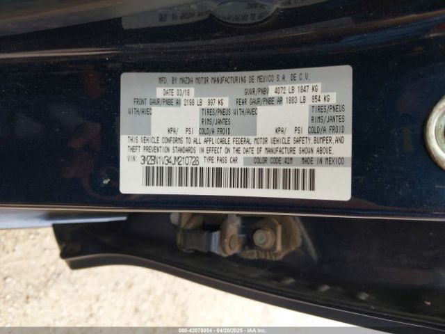 3MZBN1V34JM210728 Mazda Mazda3 Touring