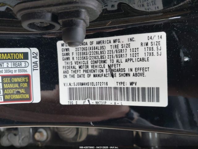 5J6RM4H51EL072716 Honda CR-V EX