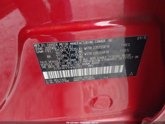 2T3YFREV1FW163173 Toyota Rav4 Limited