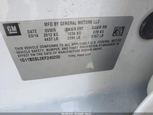 1G11B5SL0EF249205 Chevrolet Malibu 1ls