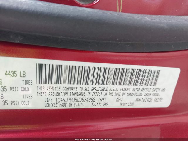 1C4NJPBB5GD574882 Jeep Patriot Sport