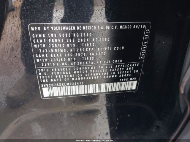 2020 VOLKSWAGEN TIGUAN 3VV2B7AXXLM022419 Photo 8