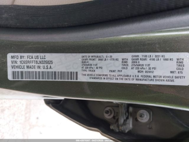 1C6SRFFT8LN326825 RAM 1500 Big Horn  4x4 5'7 Box