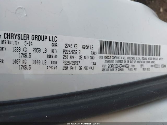 2C4RC1BG4ER404320 Chrysler Town & Country Touring