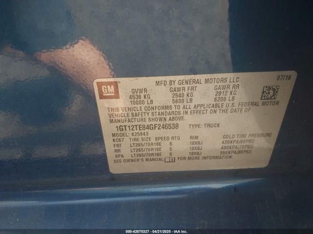 1GT12TE84GF246538 GMC Sierra 2500hd Slt