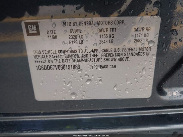 2009 CADILLAC STS 1G6DD67V090151883 Photo 8