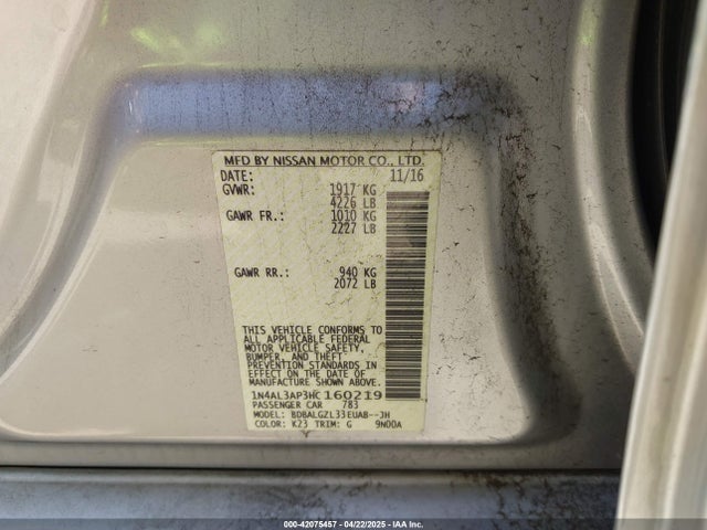 1N4AL3AP3HC160219 Nissan Altima 2.5 S