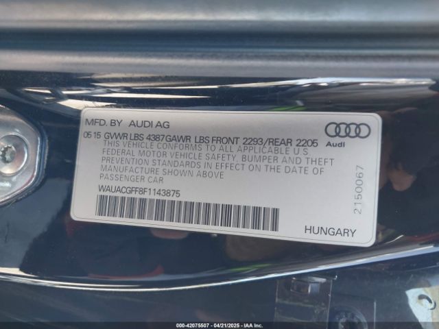 WAUACGFF8F1143875 Audi A3 1.8t Premium