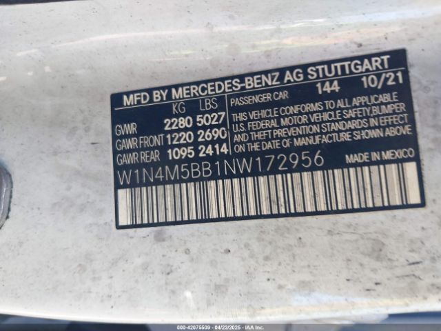 W1N4M5BB1NW172956 Mercedes-Benz Amg Glb 35 4matic