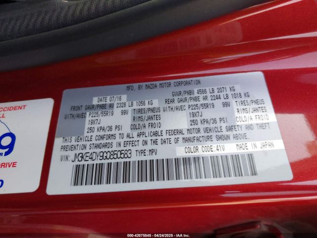 JM3KE4DY9G0850583 Mazda Cx-5 Grand Touring