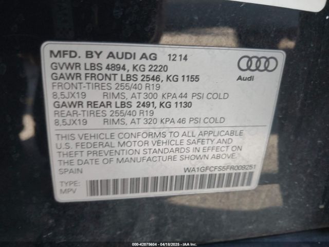 2015 AUDI Q3 WA1GFCFS5FR009251 Photo 8