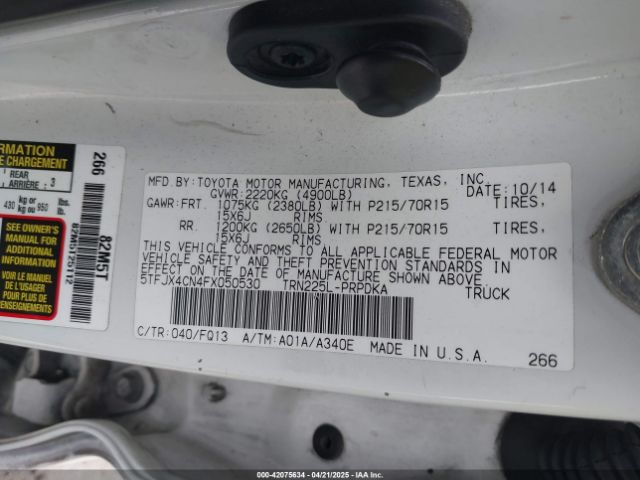 5TFJX4CN4FX050530 Toyota Tacoma