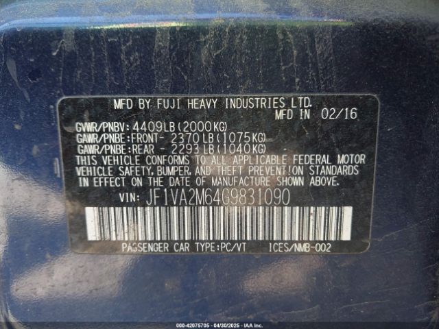 2016 SUBARU WRX STI JF1VA2M64G9831090 Photo 8