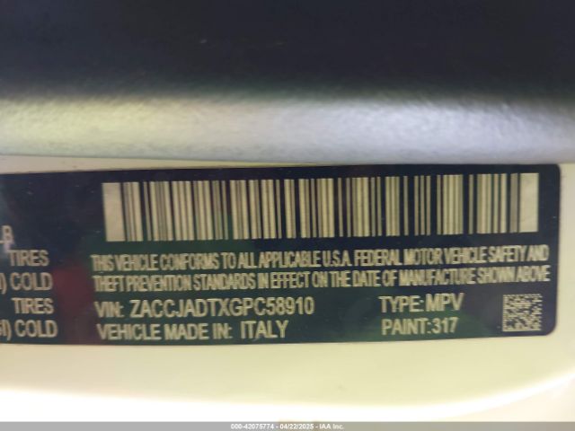 2016 JEEP RENEGADE ZACCJADTXGPC58910 Photo 8
