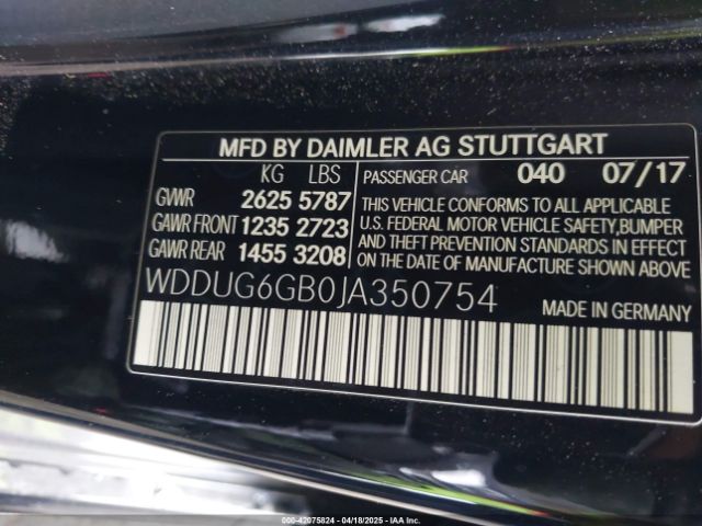 WDDUG6GB0JA350754 Mercedes-Benz S 450 4matic