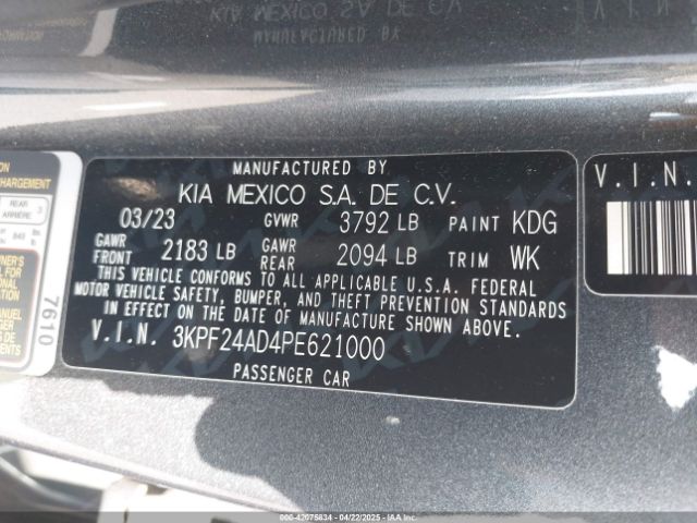 3KPF24AD4PE621000 KIA mpi nu