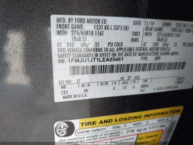 1FMJU1JT1LEA05461 Ford Expedition Xlt