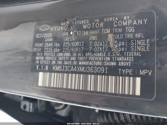 KM8J3CA4XMU363091 Hyundai Tucson Value