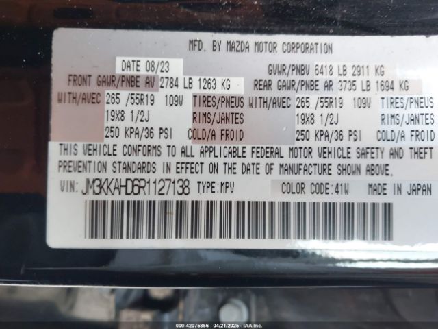 JM3KKAHD6R1127138 Mazda Cx-90 3.3 Turbo Select