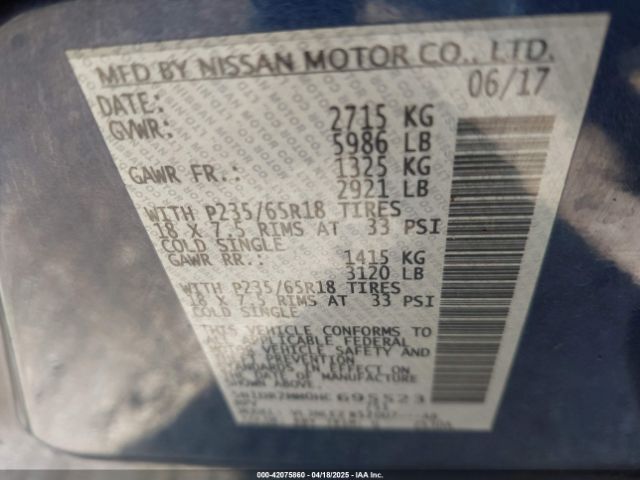 5N1DR2MM0HC695523 Nissan Pathfinder Sv