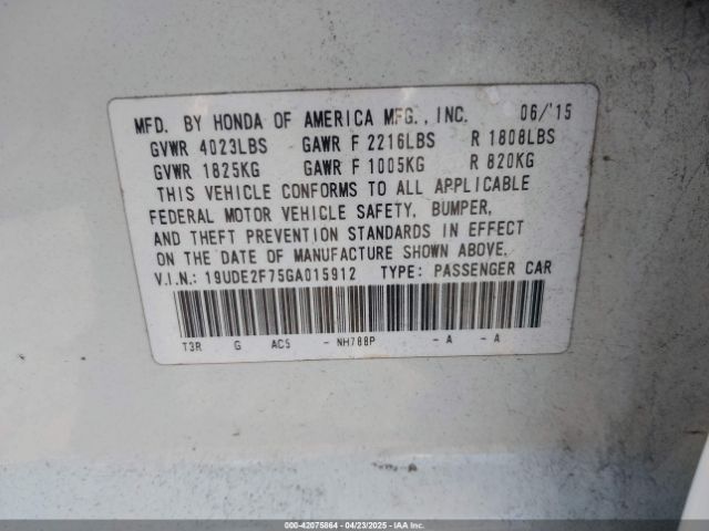 2016 ACURA ILX 19UDE2F75GA015912 Photo 8