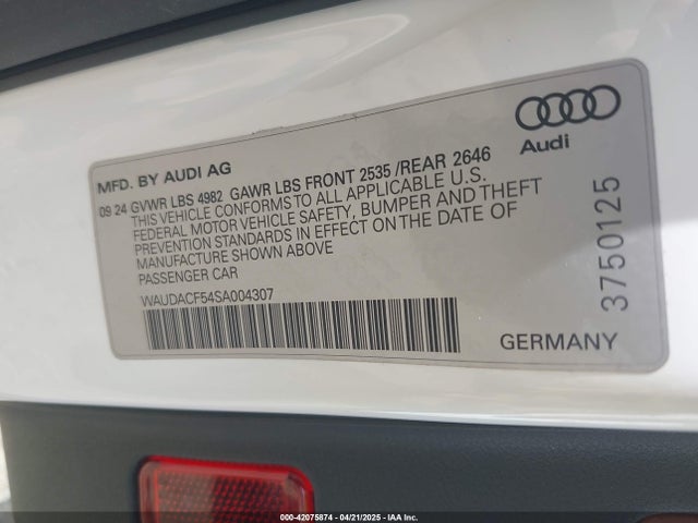 2025 AUDI A5 SPORTBACK WAUDACF54SA004307 Photo 8