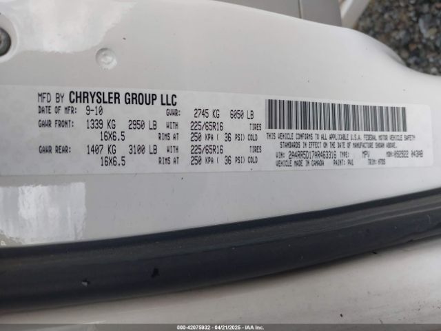 2010 CHRYSLER TOWN & COUNTRY 2A4RR5D17AR463316 Photo 8