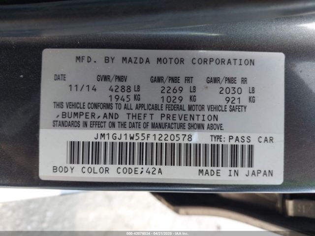 JM1GJ1W55F1220578 Mazda Mazda6 I Grand Touring