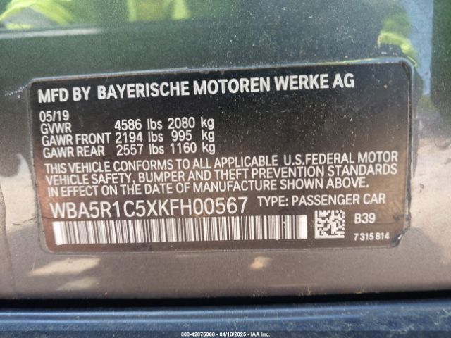 2019 BMW 330I WBA5R1C5XKFH00567 Photo 8