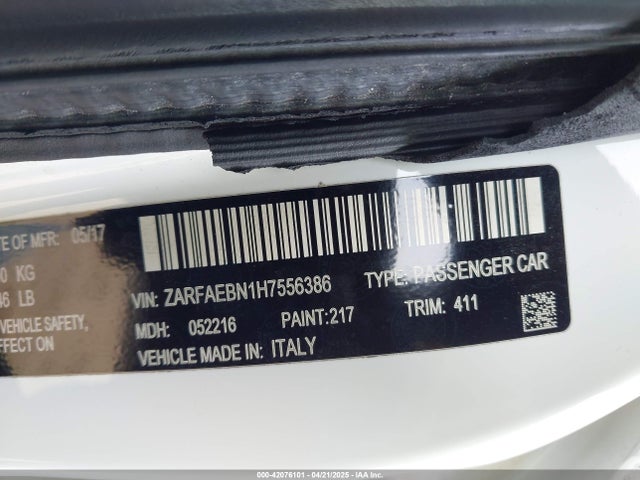 ZARFAEBN1H7556386 Alfa Romeo giulia (952)