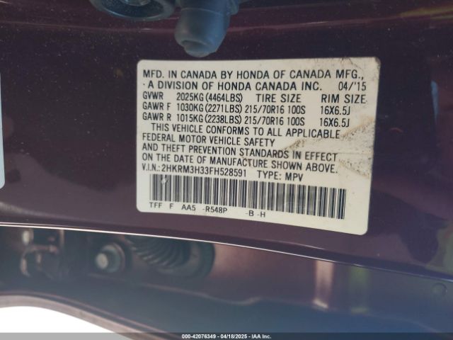 2HKRM3H33FH528591 Honda CR-V LX