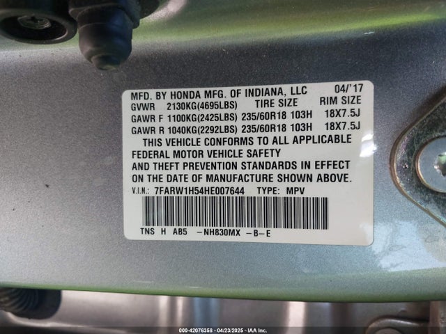 7FARW1H54HE007644 Honda CR-V EX