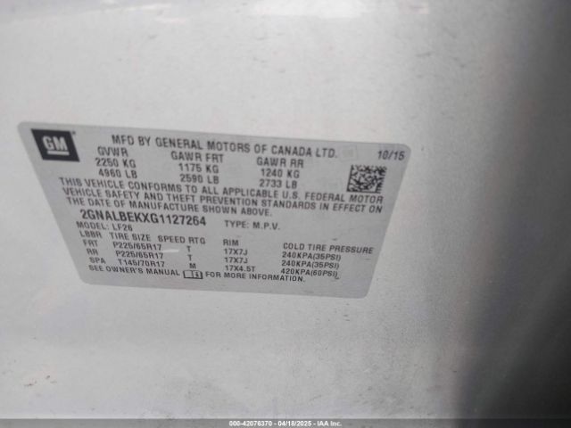 2GNALBEKXG1127264 Chevrolet EQUINOX LS