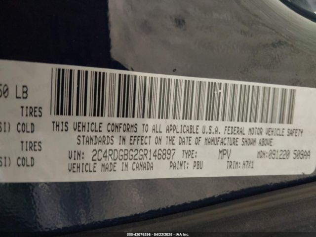 2C4RDGBG2GR146897 Dodge Grand Caravan Se