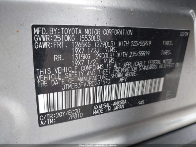 JTMEB3FV7RD231570 Toyota Rav4 Prime Xse