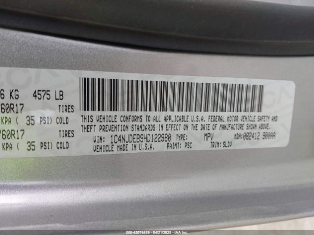 1C4NJDEB9HD122980 Jeep Compass High Altitude 4x4