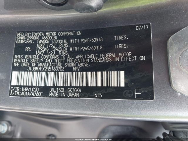 JTJBM7FX2H5180703 Lexus GX 460