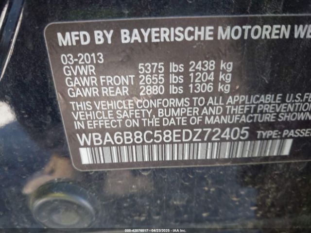 WBA6B8C58EDZ72405 BMW 640i Gran Coupe Xdrive